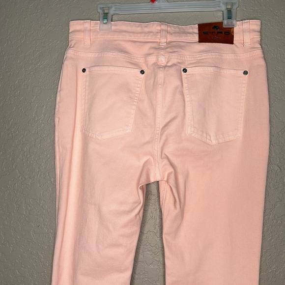 Etro Jeans With Embroidered Floral Detail Frayed hem Italy - Picture 6 of 16